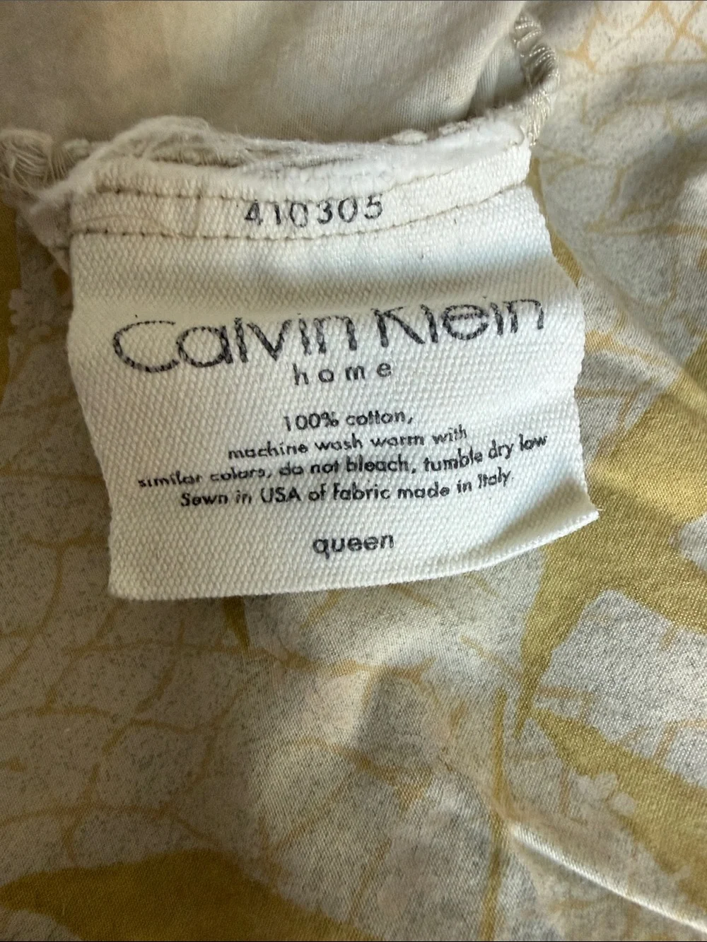 Calvin Klein Home Moso Leaves Endive Queen Duvet Cover